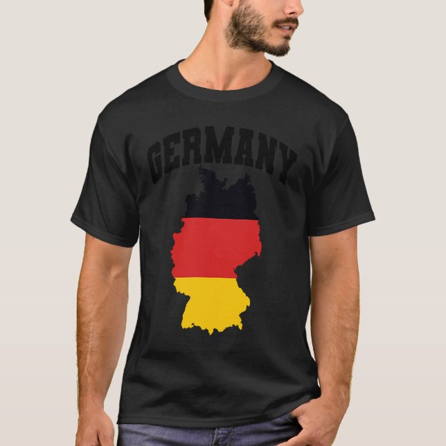 Germany Map with Flag T-Shirt (Front)