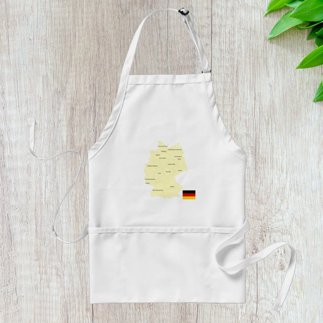 Germany Map with States and Capitals Adult Apron (Creator Uploaded)