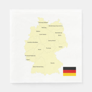 Germany Map with States and Capitals Napkins