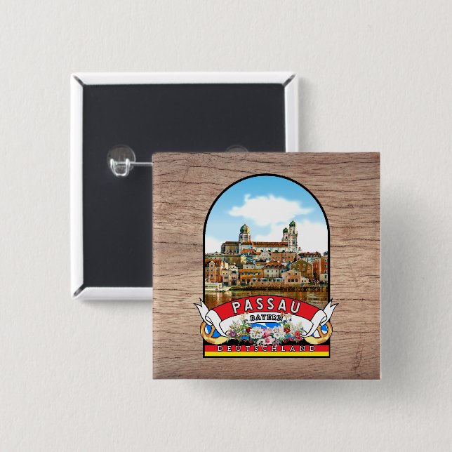 Germany Passau Vintage souvenir Button (Front & Back)