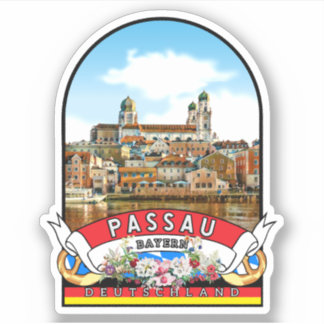 Germany Passau Vintage souvenir Sticker