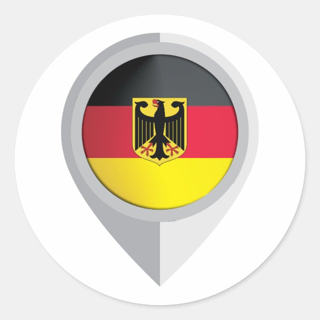 Germany Pin Location Flag Classic Round Sticker (Front)