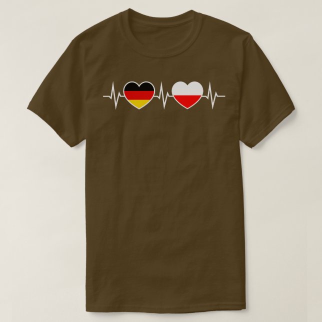 Germany Poland Heartbeat T-Shirt (Design Front)