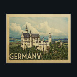 Germany Postcard Vintage Travel<br><div class="desc">Germany design in Vintage Travel style featuring the Neuschwanstein Castle in all its German glory.</div>