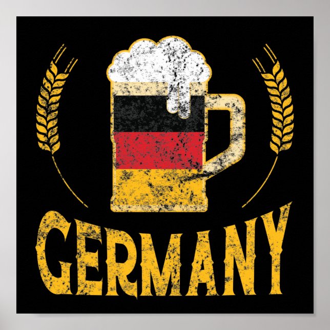 Germany Pride German Flag Beer Lover Oktoberfest Poster (Front)