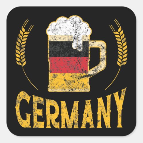 Germany Pride German Flag Beer Lover Oktoberfest Square Sticker