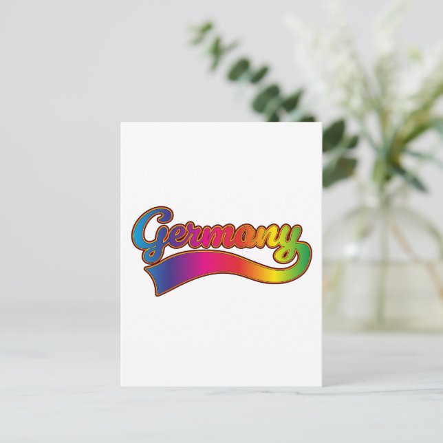 Germany Rainbow logo Holiday Postcard (Standing Front)