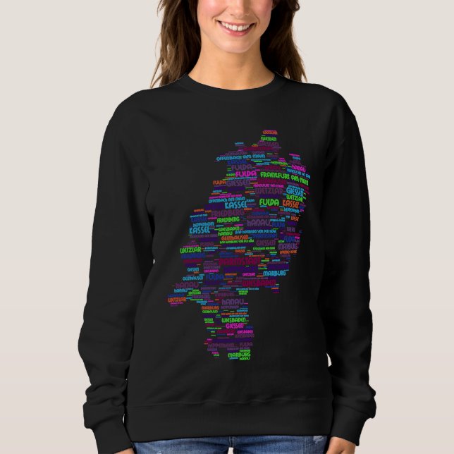 Germany Range Map Hessen States Sweatshirt (Front)