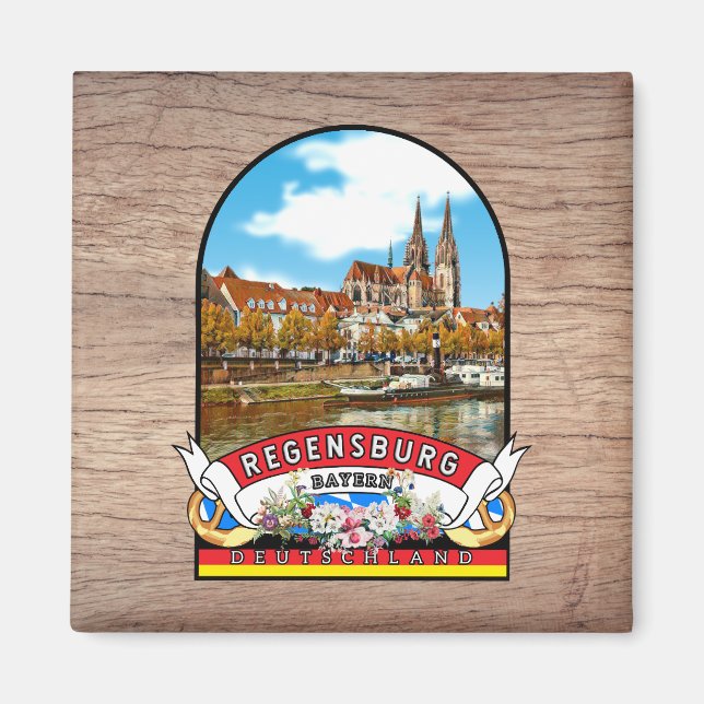 Germany Regensburg Vintage souvenir Magnet (Front)