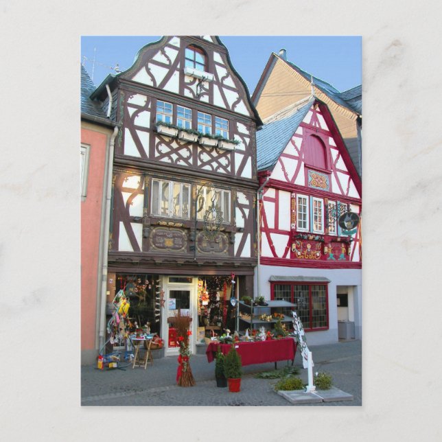 Germany, Rhineland, Rhens, halftimbered houses 7 Postcard (Front)