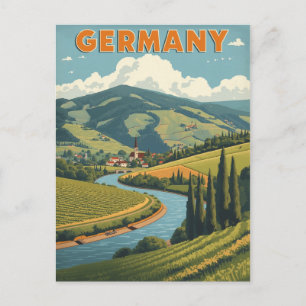 Germany River Valley Travel Postcard