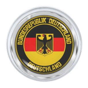 Germany Round Emblem Silver Finish Lapel Pin