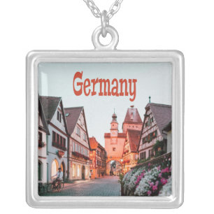 Germany Row Houses Silver Plated Necklace