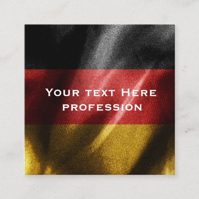 Germany silk flag square business card (Front)
