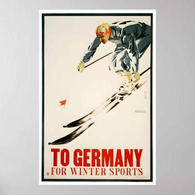 Germany Ski Poster German Art Skiing Print (H117)a (Front)