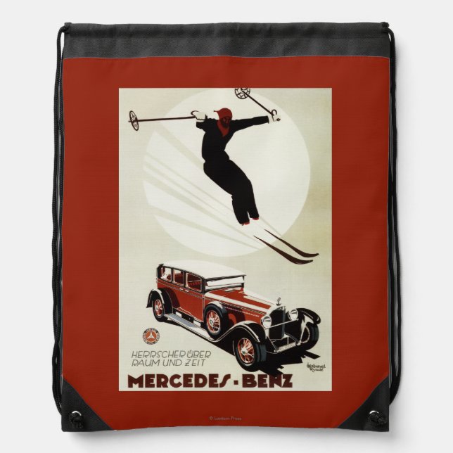 Germany - Skier Jumping Drawstring Bag (Front)
