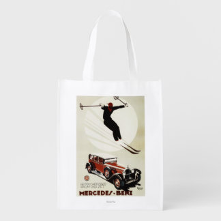 Germany - Skier Jumping Reusable Grocery Bag