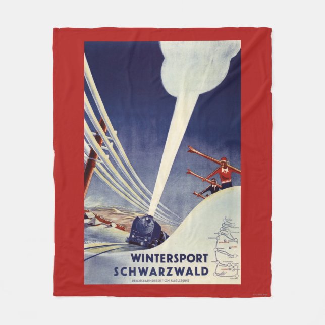 Germany - Skiing in the Black Forest Fleece Blanket (Front)