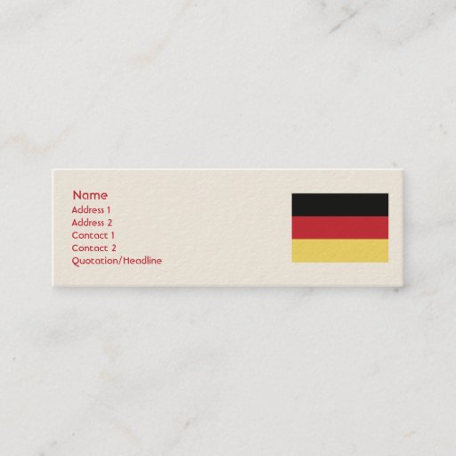Customizable Germany - Skinny Business Cards