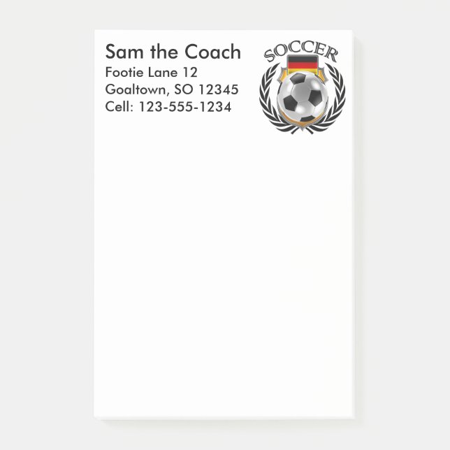 Germany Soccer 2016 Fan Gear Post-it Notes (Front)