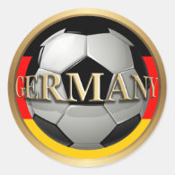 Germany Soccer Ball Classic Round Sticker