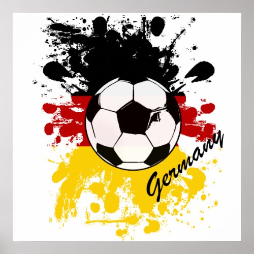 Germany soccer ball splash artwork sports fan poster