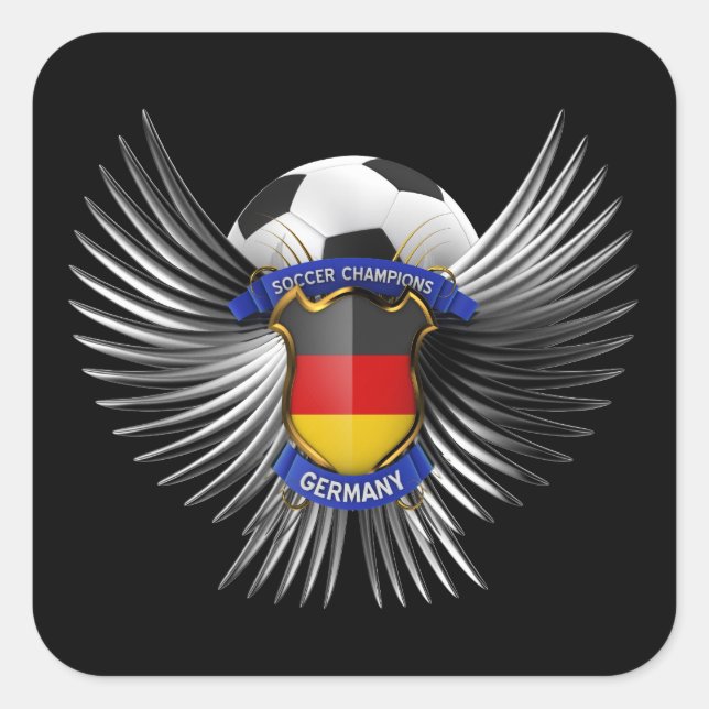 Germany Soccer Champions Square Sticker (Front)
