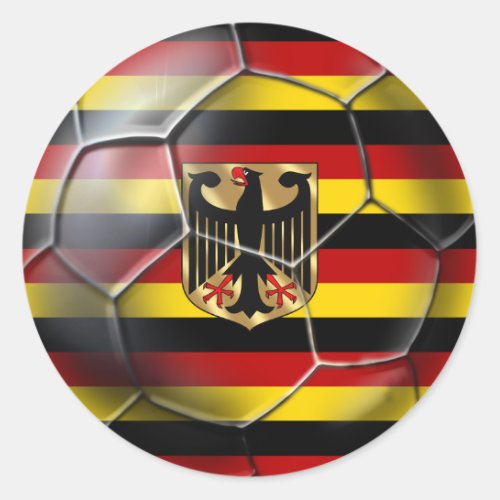 Germany Soccer flag striped soccer ball gifts Classic Round Sticker