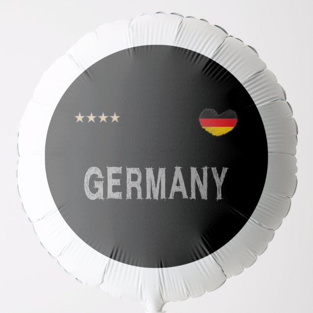 Germany Soccer Football Fan Shirt Heart Balloon (Front)