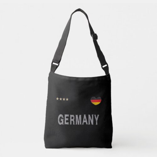 Germany Soccer Football Fan Shirt Heart Crossbody Bag