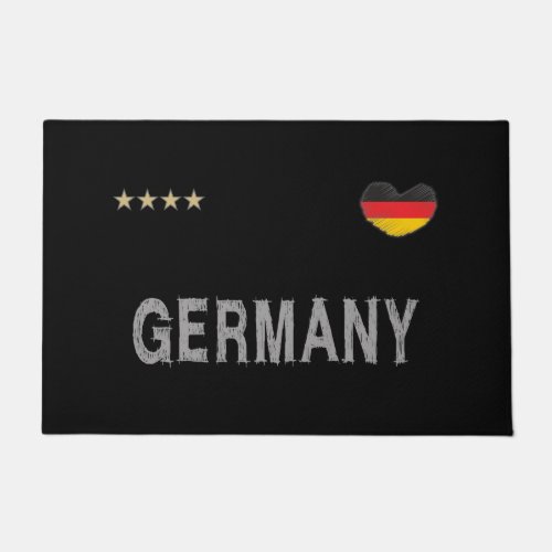 Germany Soccer Football Fan Shirt Heart Doormat