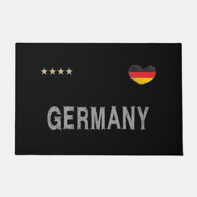 Germany Soccer Football Fan Shirt Heart Doormat (Front)