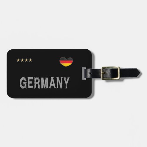 Germany Soccer Football Fan Shirt Heart Luggage Tag