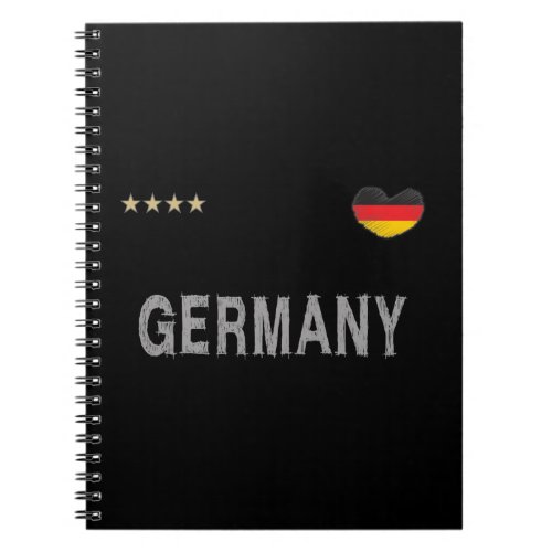Germany Soccer Football Fan Shirt Heart Notebook