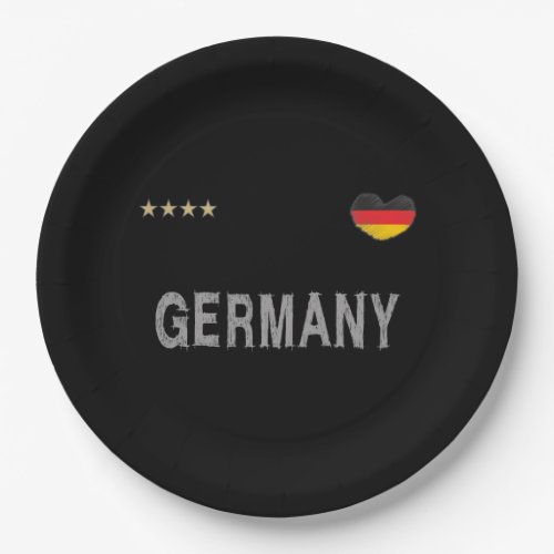 Germany Soccer Football Fan Shirt Heart Paper Plates
