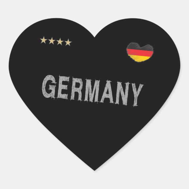 Germany Soccer Football Fan Shirt Heart Sticker (Front)