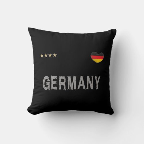 Germany Soccer Football Fan Shirt Heart Throw Pillow