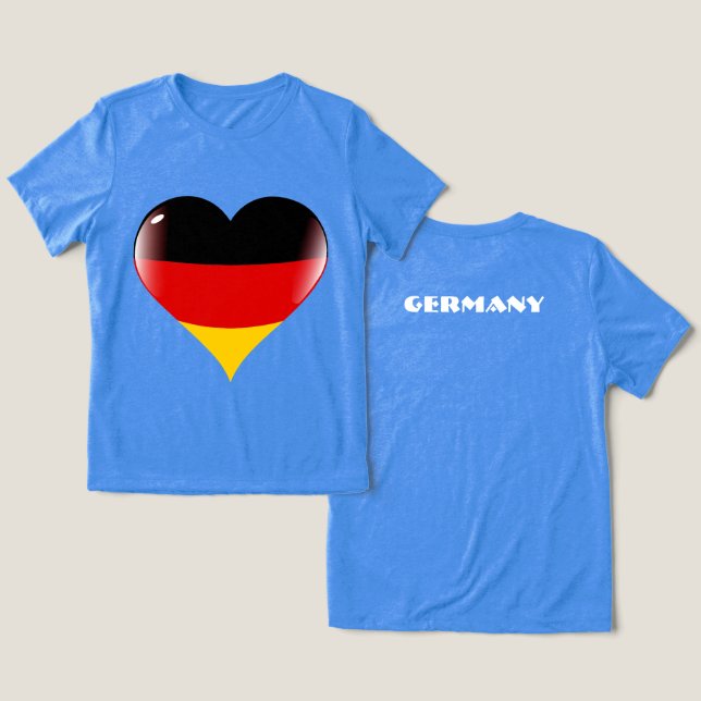 GERMANY Special Gift Blue Tourist Classic Tri-Blend Shirt (Design Front & Back)