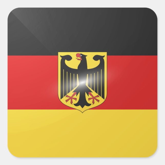 Germany square glossy flag square sticker (Front)
