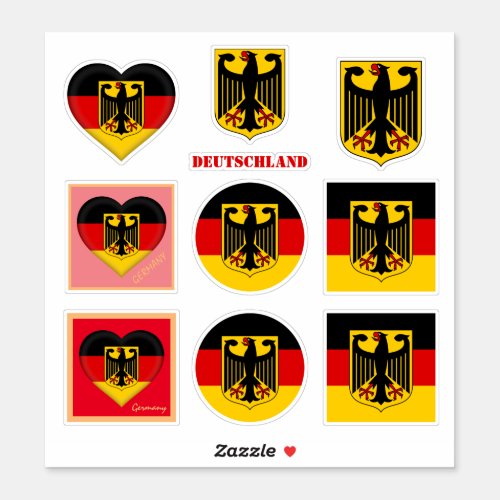 Germany stickers  German Flag Heart sports