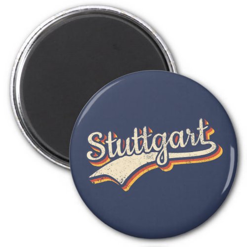 Germany Stuttgart Vintage Retro Typography Magnet