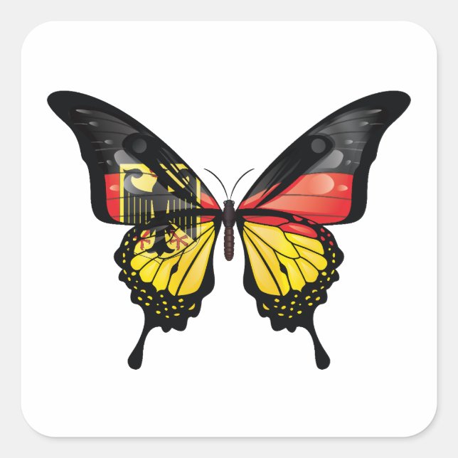 Germany Swallowtail Butterfly Flag Sticker (Front)