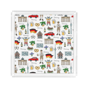 Germany   Symbols Pattern Acrylic Tray