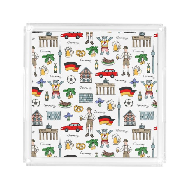 Germany | Symbols Pattern Acrylic Tray (Front)