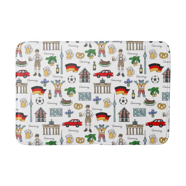 Germany | Symbols Pattern Bathroom Mat (Front)