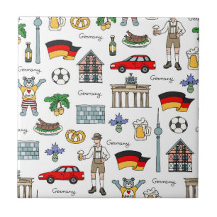 Germany Symbols Pattern Ceramic Tile