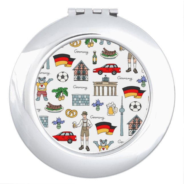 Germany | Symbols Pattern Compact Mirror (Front)