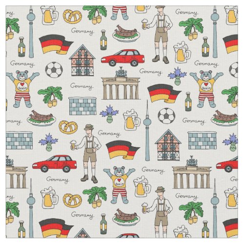 Germany  Symbols Pattern Fabric