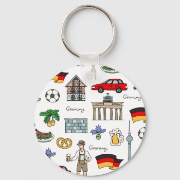 Germany | Symbols Pattern Keychain by adventurebeginsnow at Zazzle
