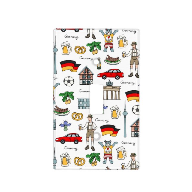 Germany | Symbols Pattern Light Switch Cover (Front)